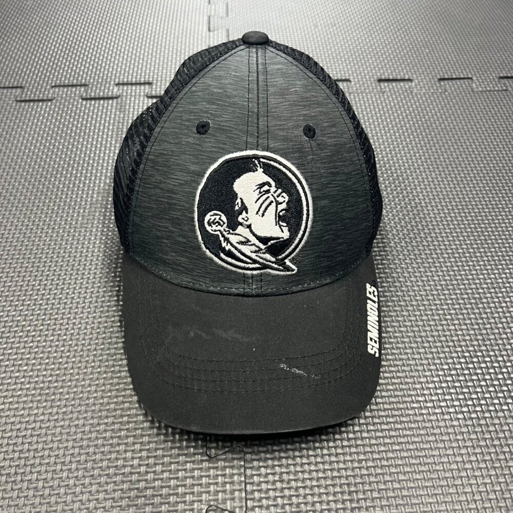 Florida State Seminoles Black Mesh Trucker Hat By Captivating
